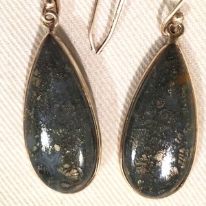 Pyrite Granite Sterling Silver Pierced Earrings